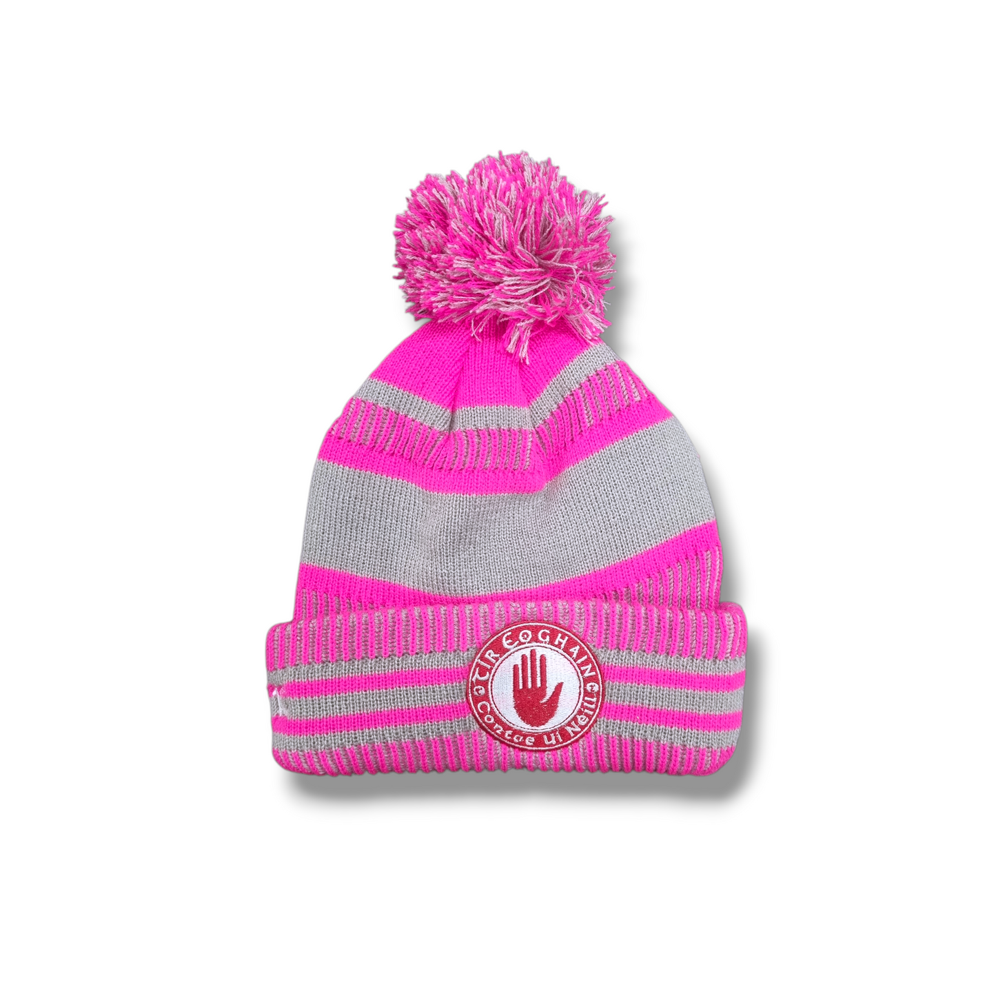Tyrone GAA - Bobble Hat Grey/Pink - ADULTS