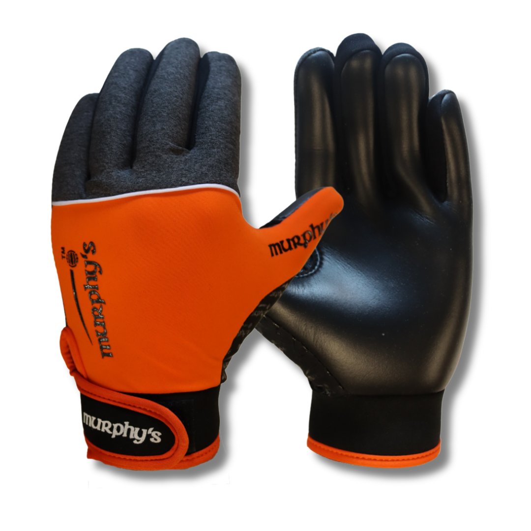 Murphy's Gaelic Gloves - V2 - Grey/Orange - ADULTS