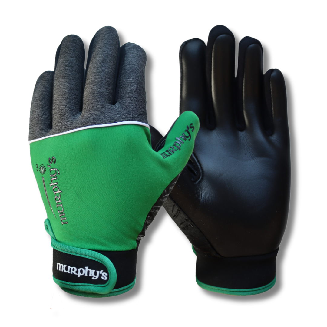 Murphy's Gaelic Gloves - V2 - Grey/Green - ADULTS