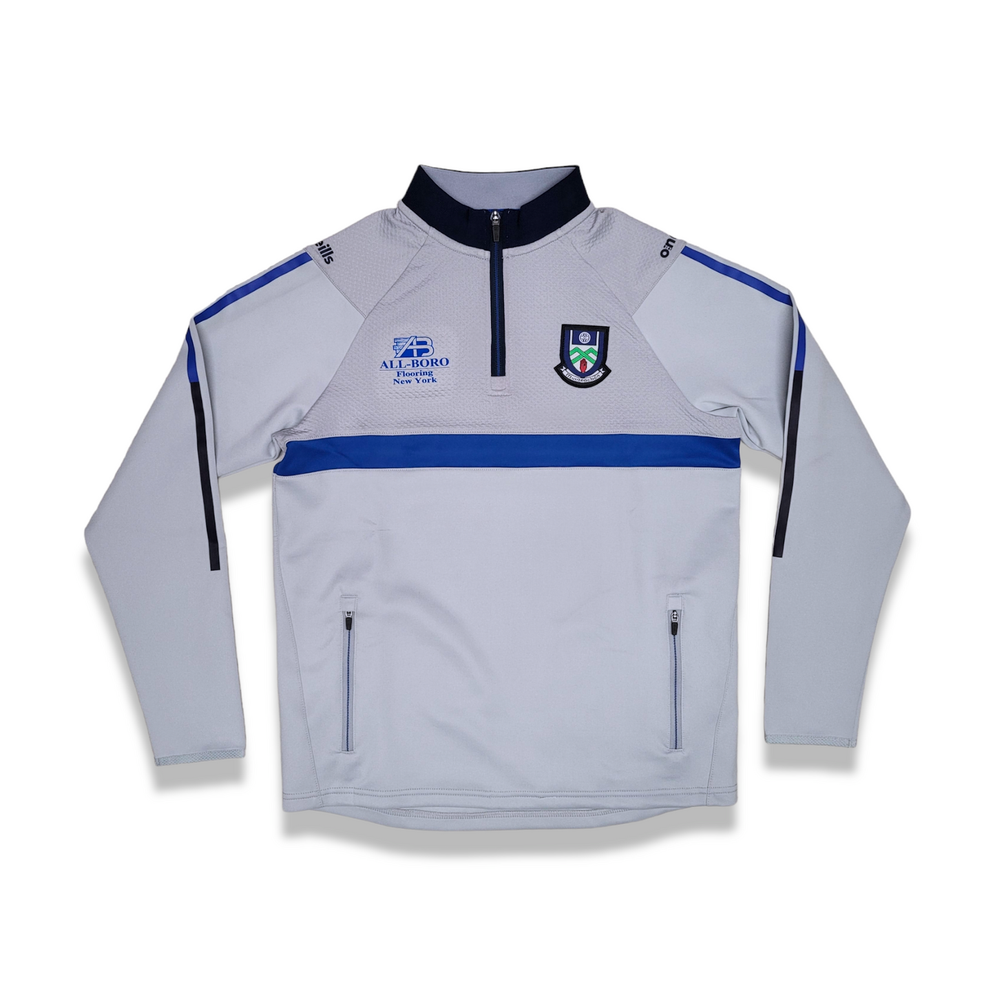 Monaghan GAA Hybrid 1/4 Zip - ADULTS - Silver/Royal
