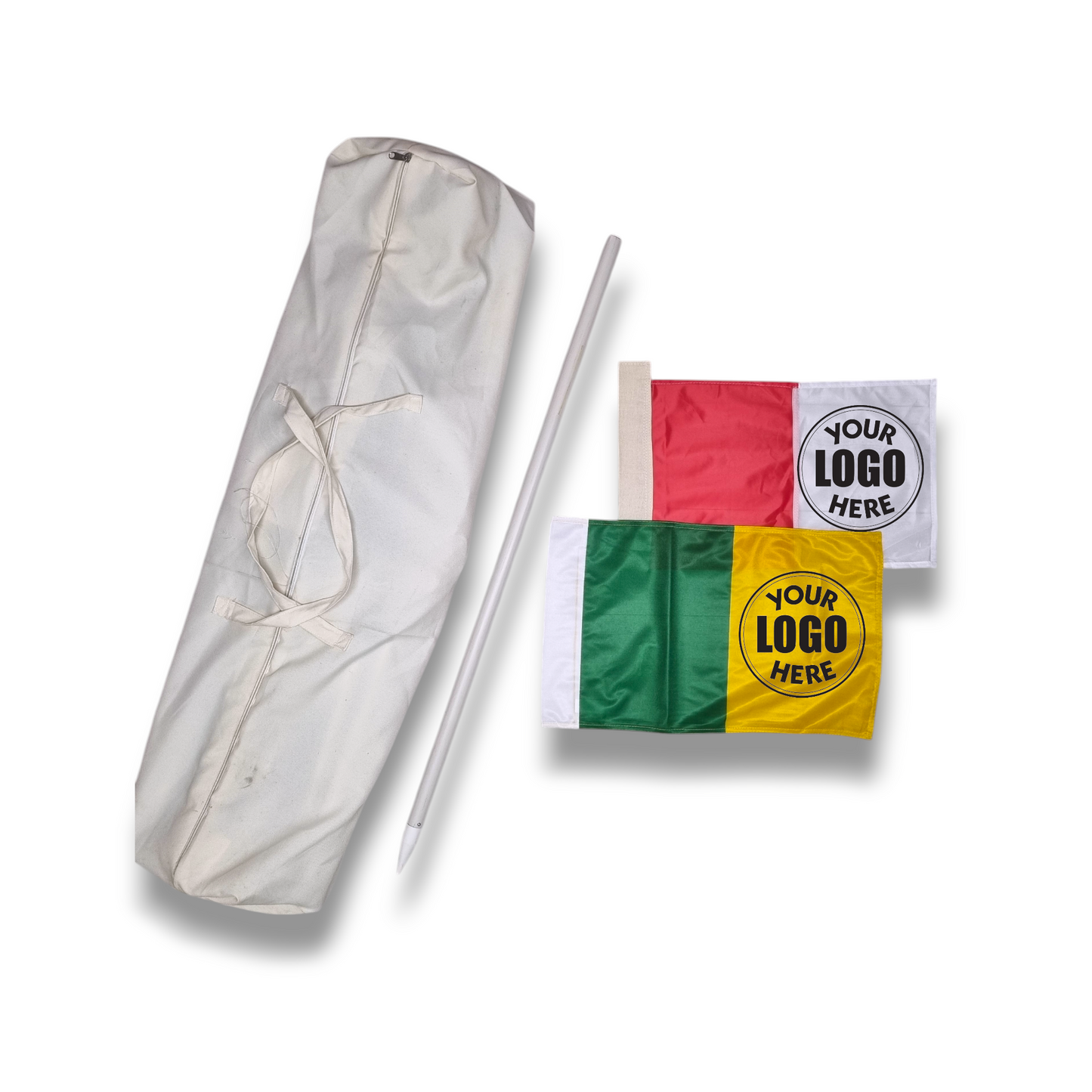 Set of Crested Pitch Flags with Rigid Poles