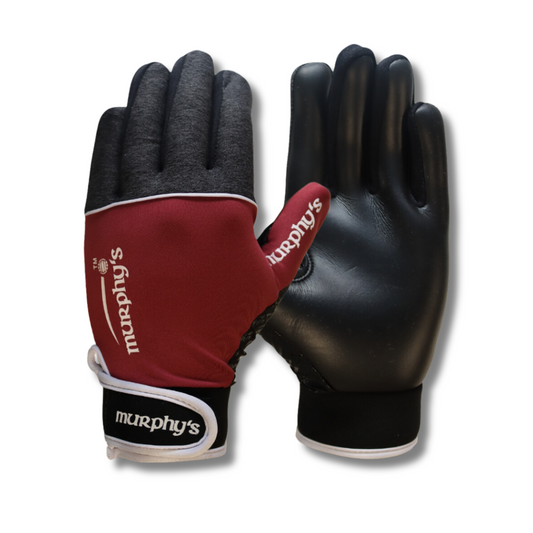 Murphy's Gaelic Gloves - V2 - Grey/Maroon - ADULTS