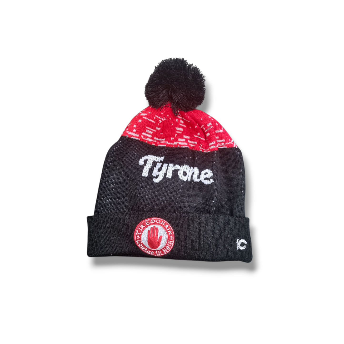 Tyrone GAA - Bobble Hat Black/Red - ADULTS