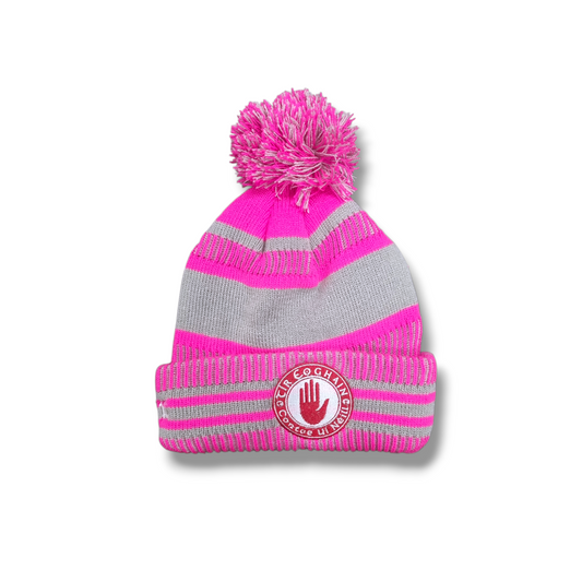 Tyrone GAA - Bobble Hat Grey/Pink - ADULTS
