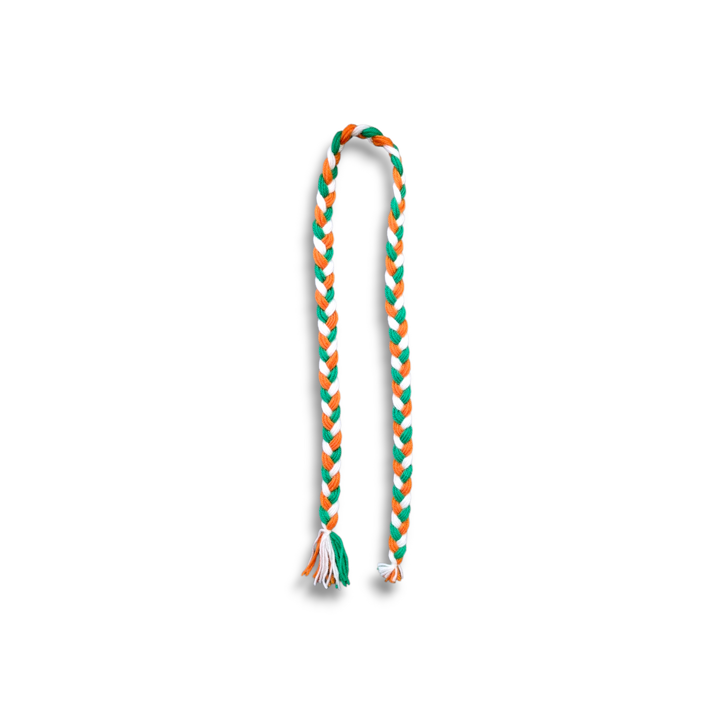 Green/White/Orange Woolly plait